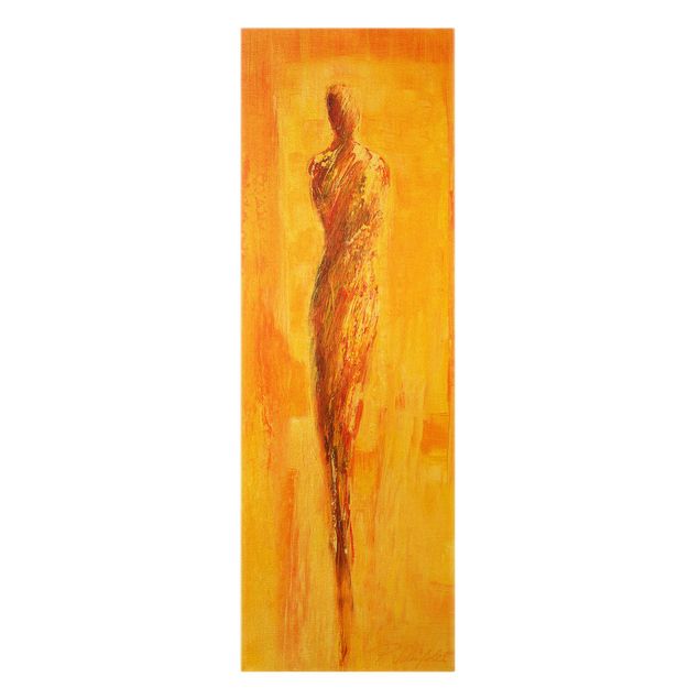 Canvas schilderijen - Goud Figure In Yellow
