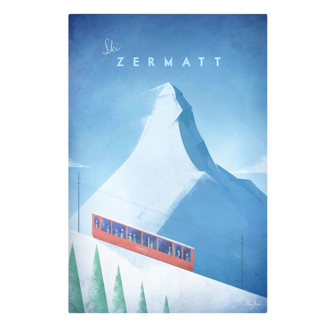 Canvas schilderijen Travel Poster - Zermatt