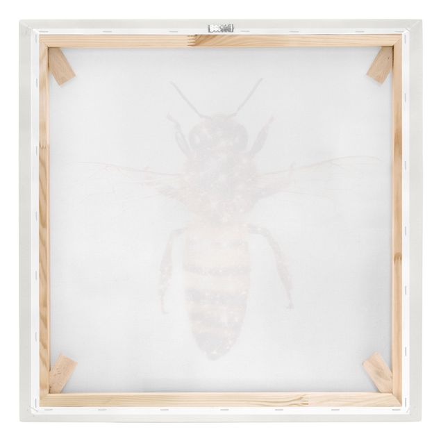 Canvas schilderijen Bee With Glitter