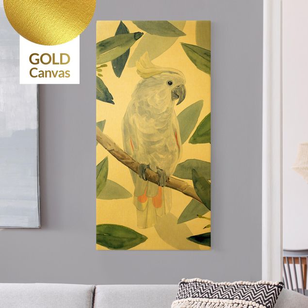 Canvas schilderijen - Goud Tropical Cockatoo II