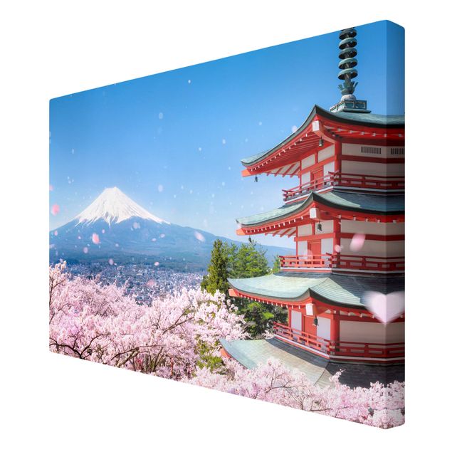 Canvas schilderijen Chureito Pagoda And Mt. Fuji
