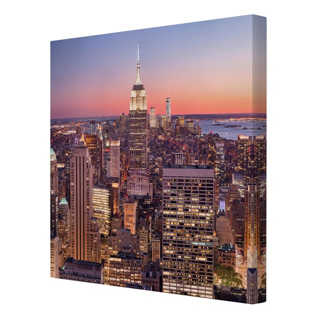 Canvas schilderijen Sunset Manhattan New York City