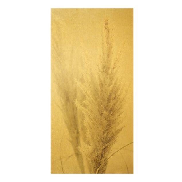 Canvas schilderijen - Goud Soft Pampas Grass