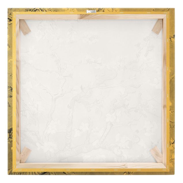 Canvas schilderijen - Goud Vincent Van Gogh - Almond Blossom Black And White