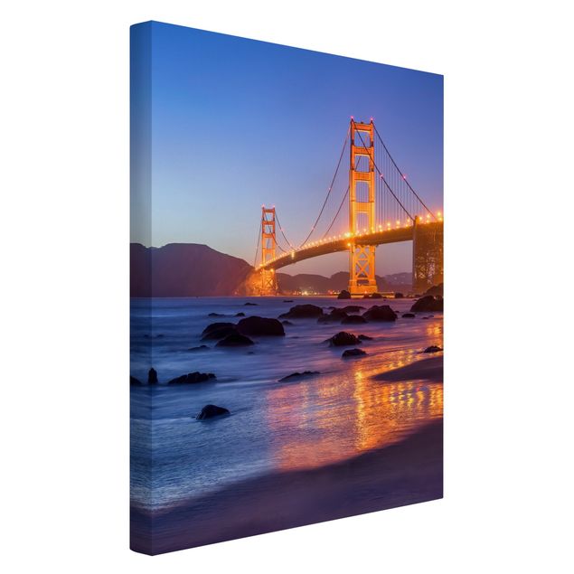 Canvas schilderijen Golden Gate Bridge At Dusk