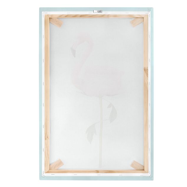 Canvas schilderijen Flamingo With Rose