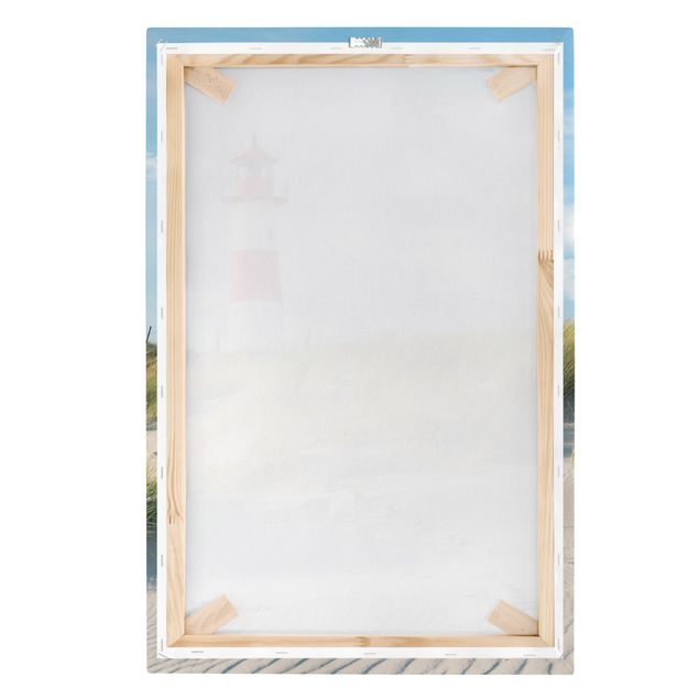 Canvas schilderijen Lighthouse At The North Sea