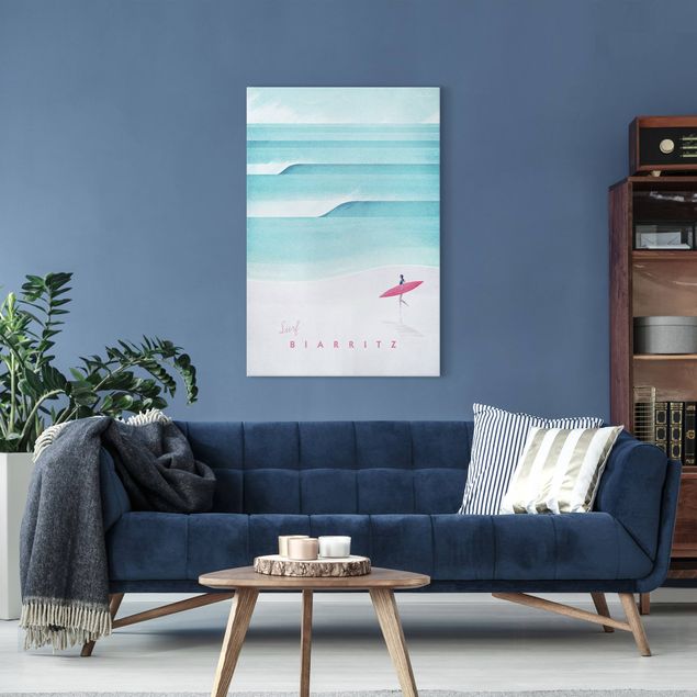 Canvas schilderijen Travel Poster - Biarritz