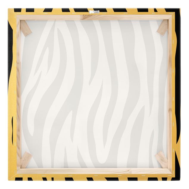 Canvas schilderijen - Goud Zebra Print