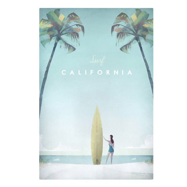 Canvas schilderijen Travel Poster - California