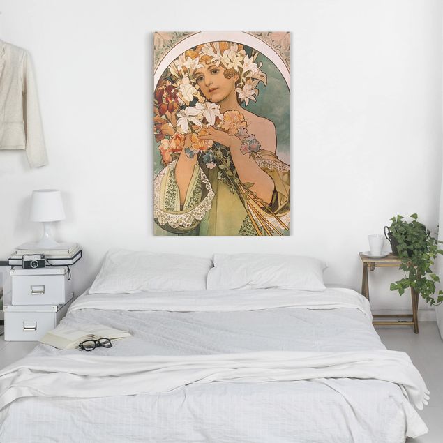Canvas schilderijen Alfons Mucha - Flower