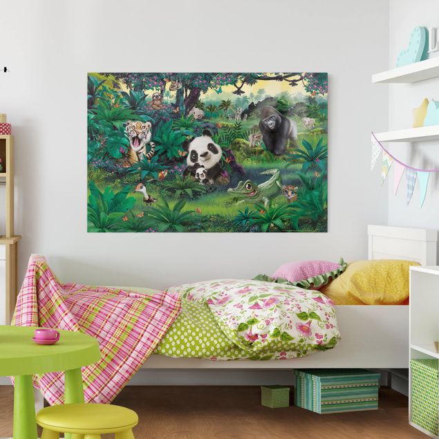 Canvas schilderijen Jungle With Animals