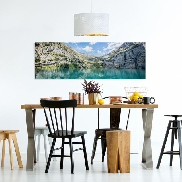 Canvas schilderijen Divine Mountain Lake