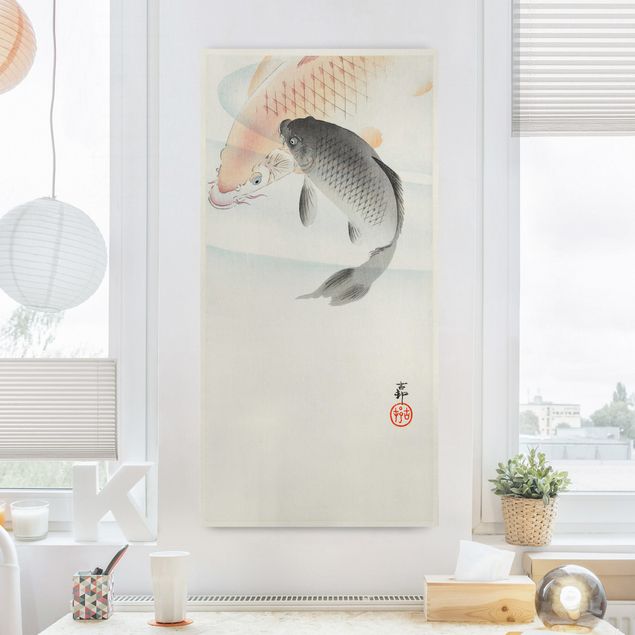 Canvas schilderijen Vintage Illustration Asian Fish L