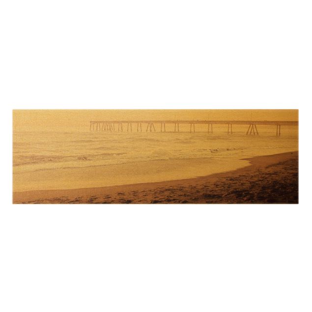 Canvas schilderijen - Goud California Crescent Shaped Shore