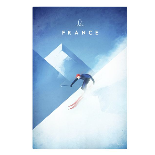 Canvas schilderijen Travel Poster - Ski In France