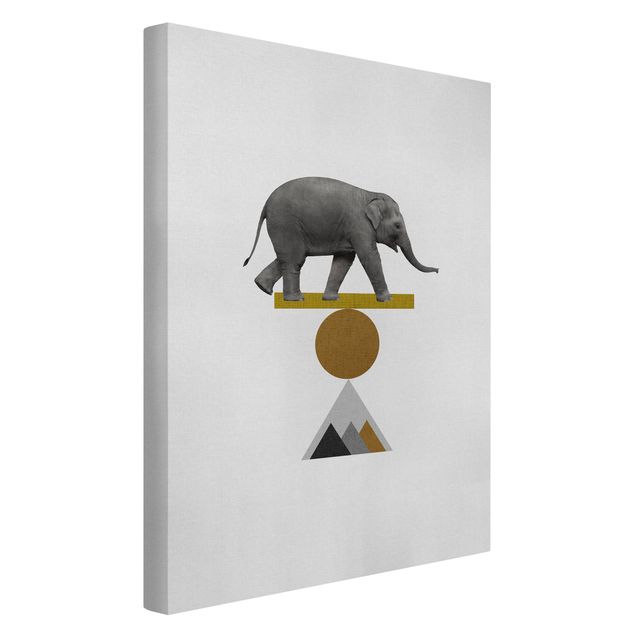 Canvas schilderijen Art Of Balance Elephant