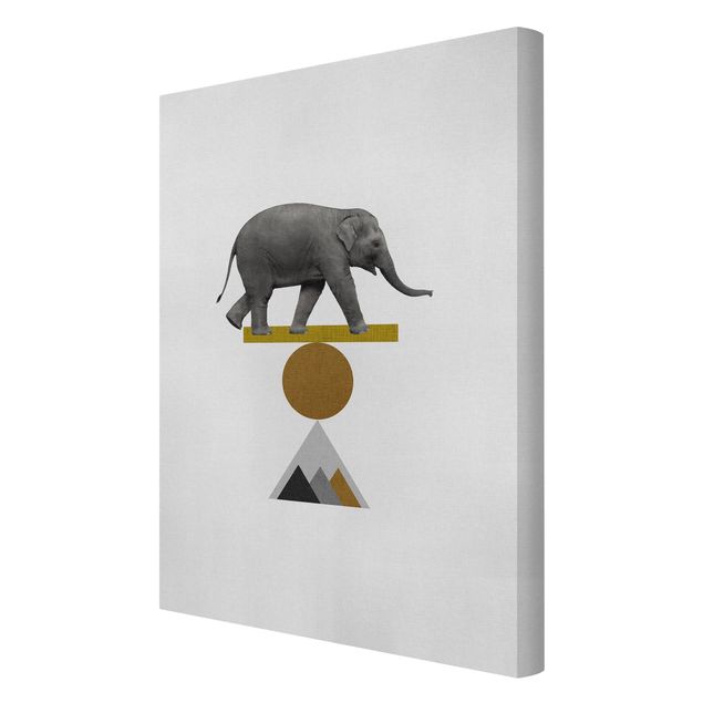 Canvas schilderijen Art Of Balance Elephant