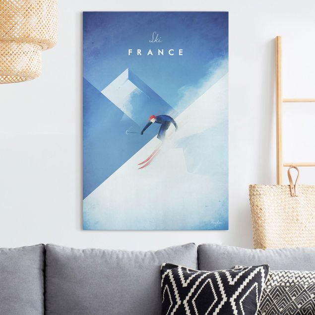 Canvas schilderijen Travel Poster - Ski In France