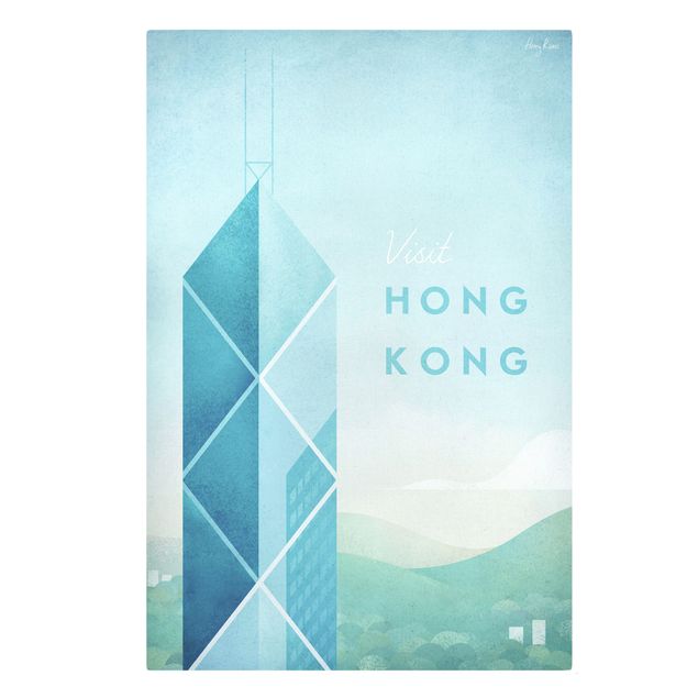 Canvas schilderijen Travel Poster - Hong Kong