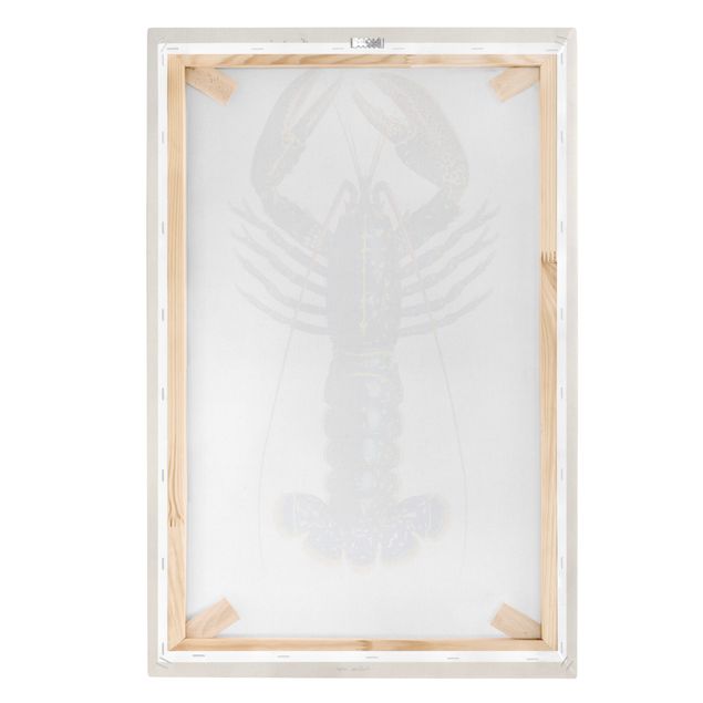 Canvas schilderijen Vintage Board Blue Lobster