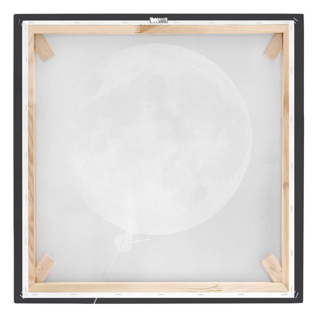 Canvas schilderijen Balloon With Moon