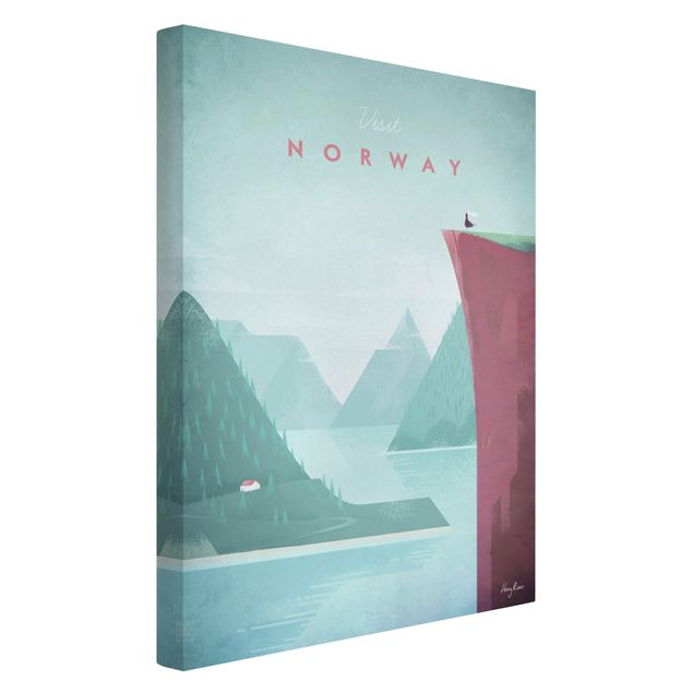 Canvas schilderijen Travel Poster - Norway