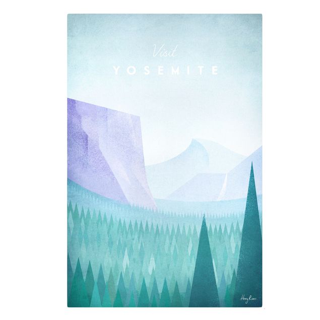 Canvas schilderijen Travel Poster - Yosemite Park