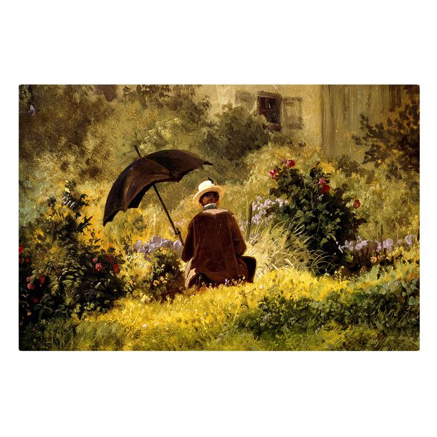 Canvas schilderijen Carl Spitzweg - The Painter In The Garden