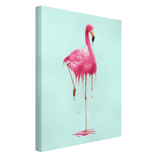 Canvas schilderijen Melting Flamingo
