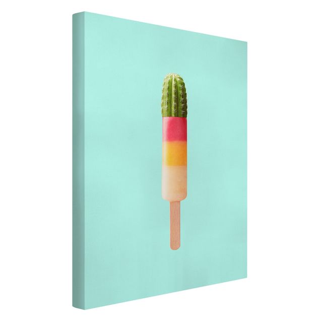 Canvas schilderijen Popsicle With Cactus