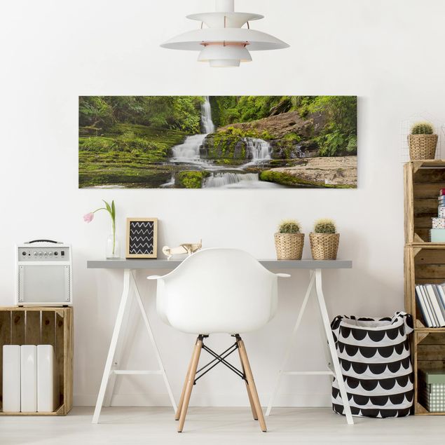Canvas schilderijen Upper Mclean Falls In New Zealand