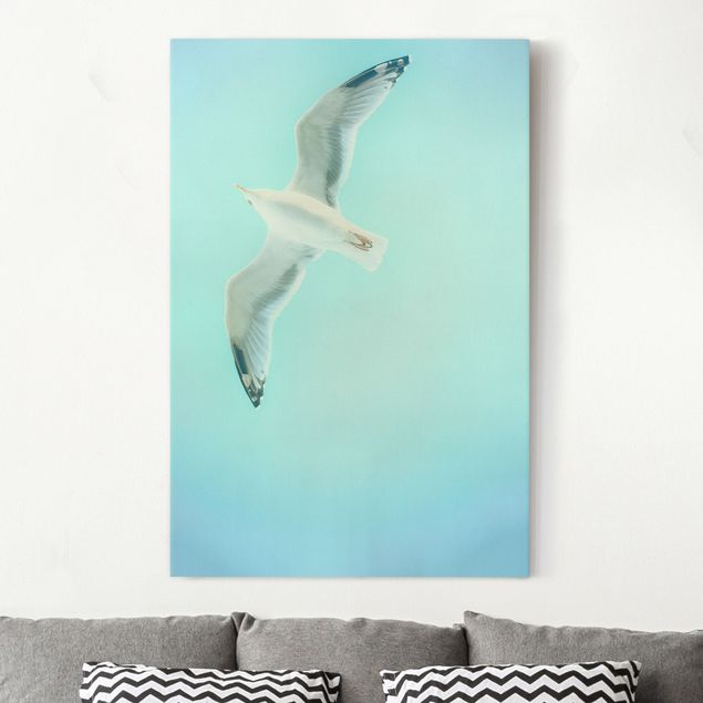 Canvas schilderijen Blue Sky With Seagull