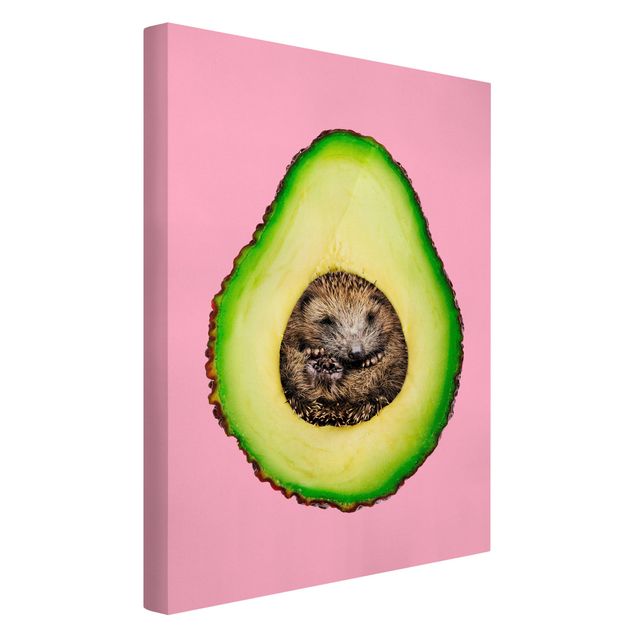 Canvas schilderijen Avocado With Hedgehog