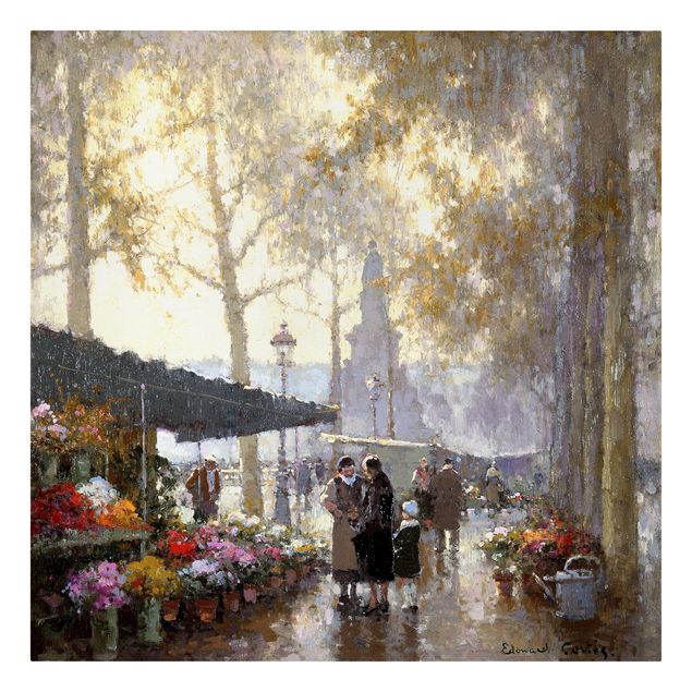 Canvas schilderijen Gaston De Latouche - The Flower Market