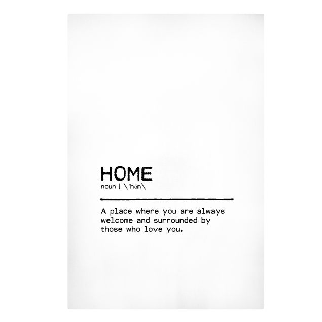 Canvas schilderijen Definition Home Welcome