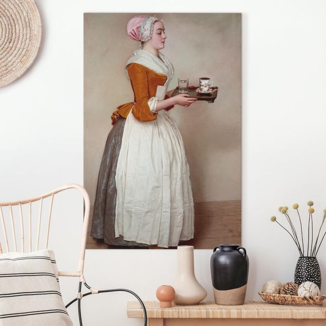 Canvas schilderijen Jean Etienne Liotard - The Chocolate Girl