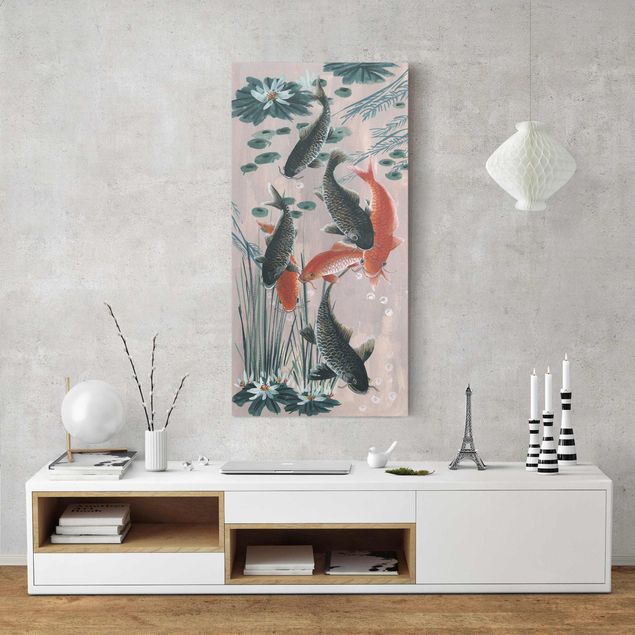 Canvas schilderijen Asian Painting Koi In Pond II