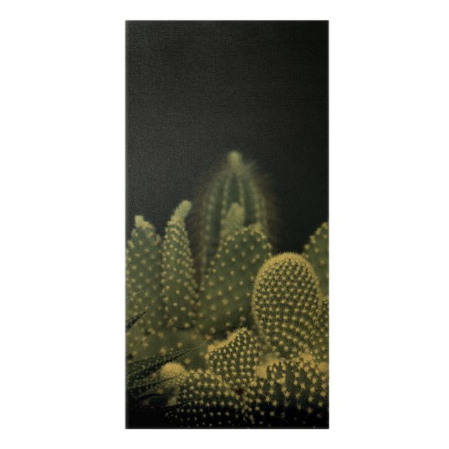 Canvas schilderijen - Goud Familiy Of Cacti At Night