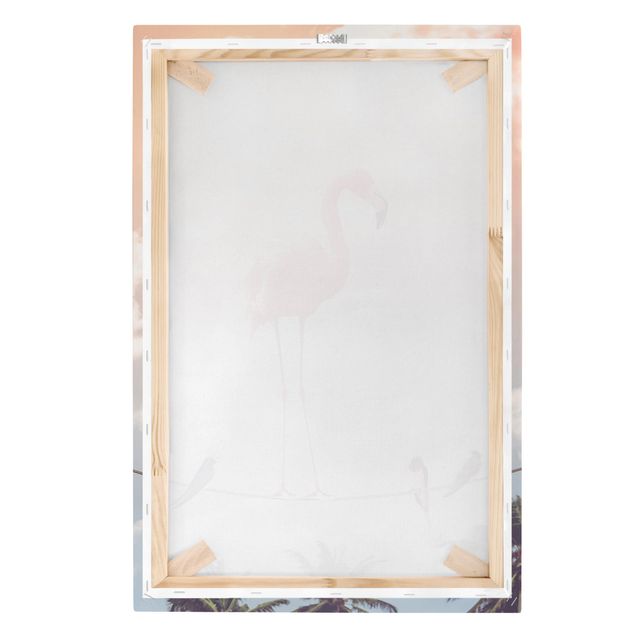 Canvas schilderijen Sky With Flamingo