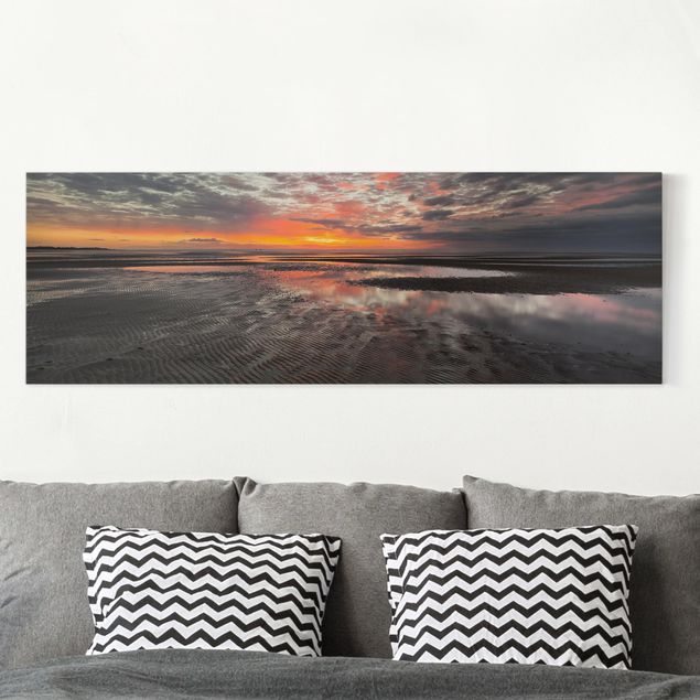 Canvas schilderijen Sunrise Over The Mudflat