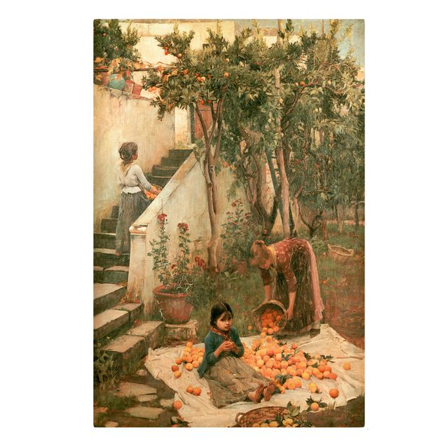 Canvas schilderijen John William Waterhouse - The Orange Pickers