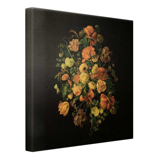 Canvas schilderijen - Goud Jan Davidsz De Heem - Dark Flower Bouquet