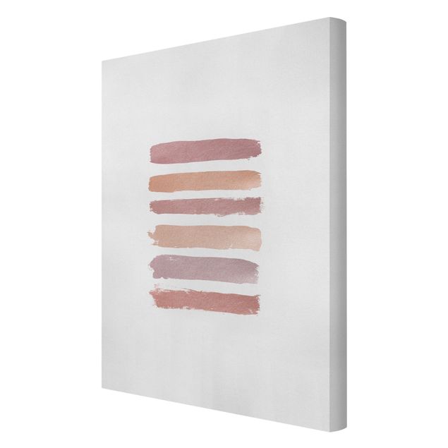 Canvas schilderijen Shades of Pink Stripes