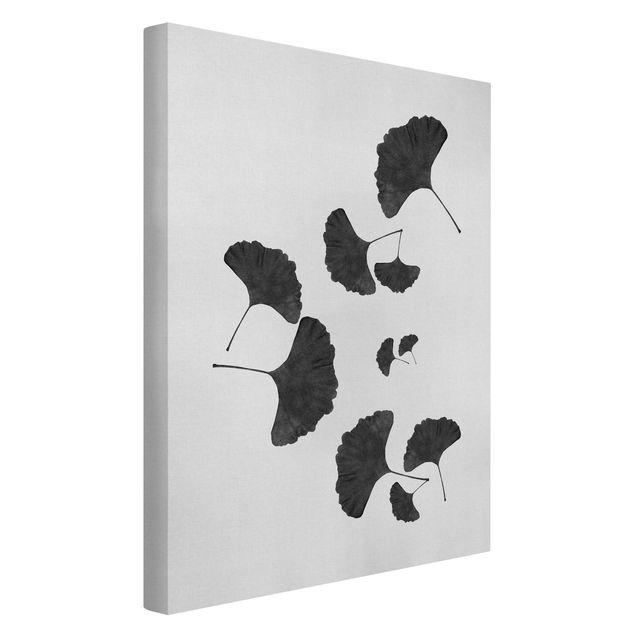 Canvas schilderijen Ginkgo Composition In Black And White