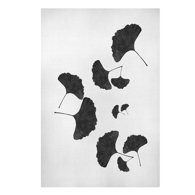 Canvas schilderijen Ginkgo Composition In Black And White
