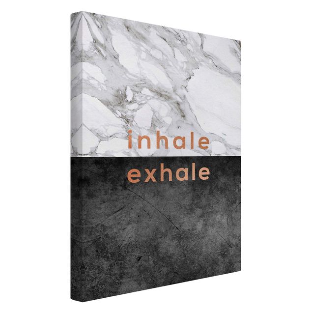 Canvas schilderijen Inhale Exhale Copper And Marble