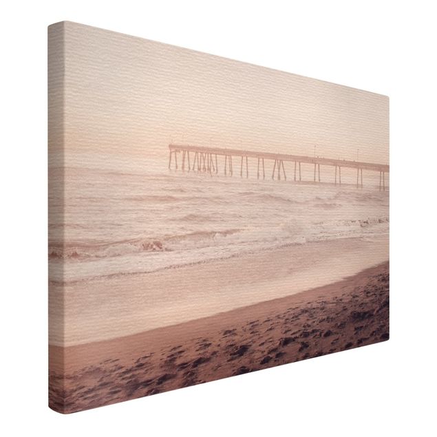 Canvas schilderijen California Crescent Shaped Shore