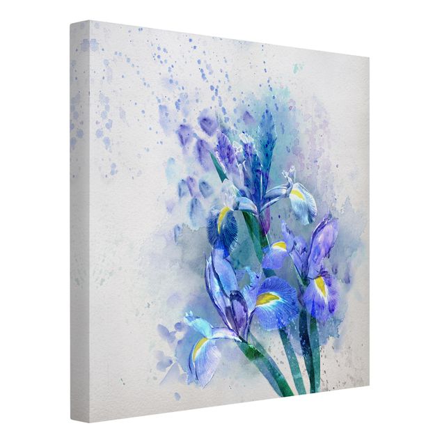 Canvas schilderijen Watercolour Flowers Iris