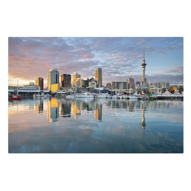 Canvas schilderijen Auckland Skyline Sunset